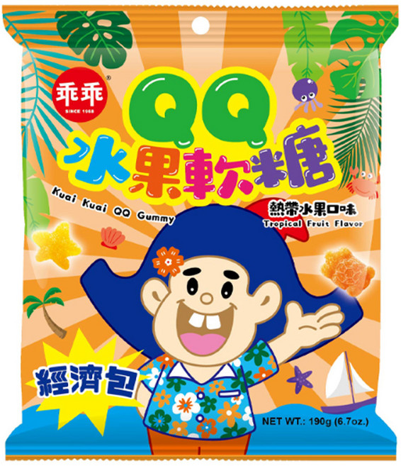 乖乖 QQ水果軟糖經濟包, 190g, 1袋