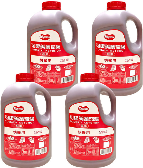 KAGOME 可果美 蕃茄醬 快餐用, 3.15kg, 4桶