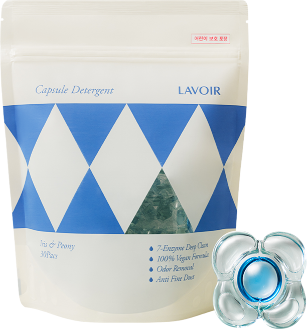 [비건라이프] 라브아 비건 고농축 캡슐 세탁세제 아이리스앤피오니 향, 1개, 30개입