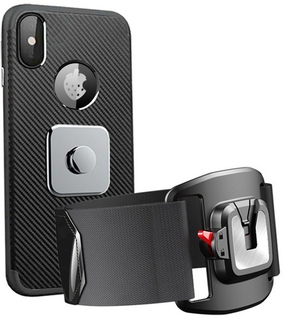 허브플러스 스마트폰 스포츠 손목 암밴드, 블랙, 1개