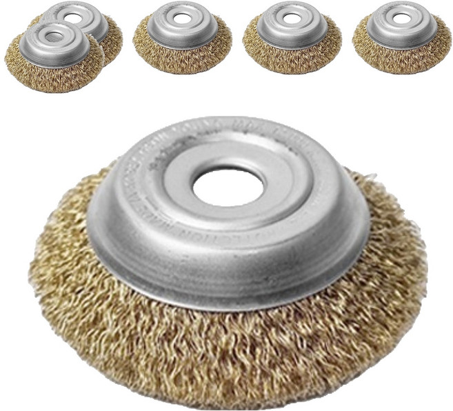 월드크린 녹제거 철 반컵 브러쉬 100mm, 6개