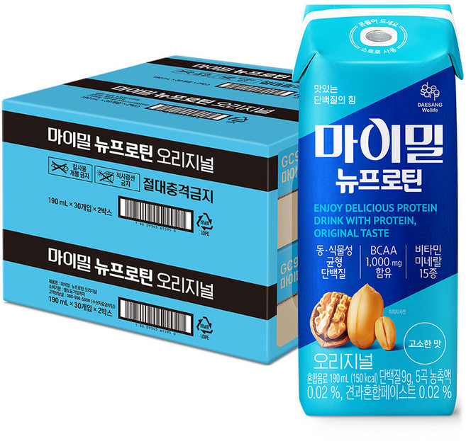 마이밀 뉴프로틴 오리지널 드링크, 190ml, 60개