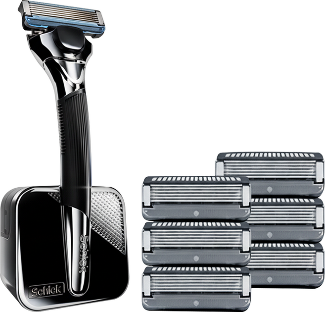 Schick 舒適牌 HYDRO PRO 磁浮刮鬍刀組, 1套, 刀頭 6個 + 刀把 + 底座