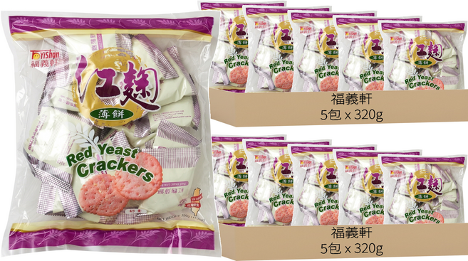 福義軒 紅麴薄餅, 320g, 10包