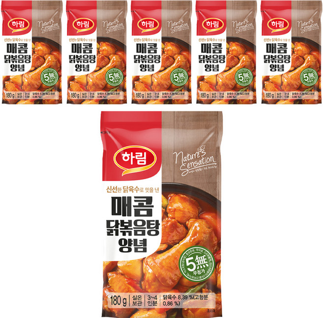 하림 매콤 닭볶음탕 양념, 180g, 6개
