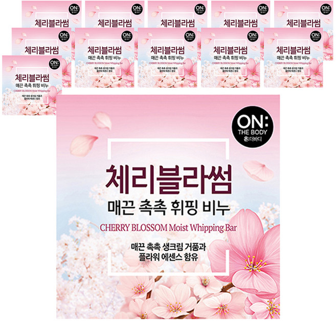온더바디 플라워 휘핑 비누 체리블라썸, 90g, 12개입