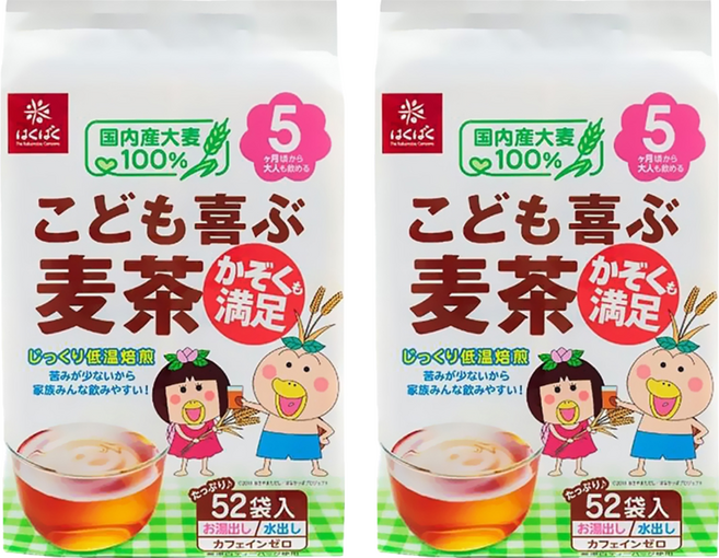 Hakubaku 麥茶包, 8g, 52包, 2袋