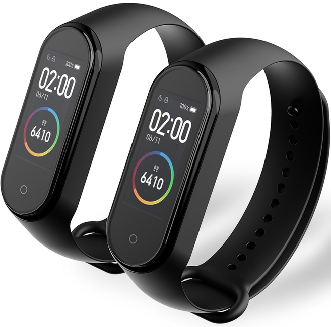 구스페리 스마트밴드 실리콘 스트랩, 블랙, 2개