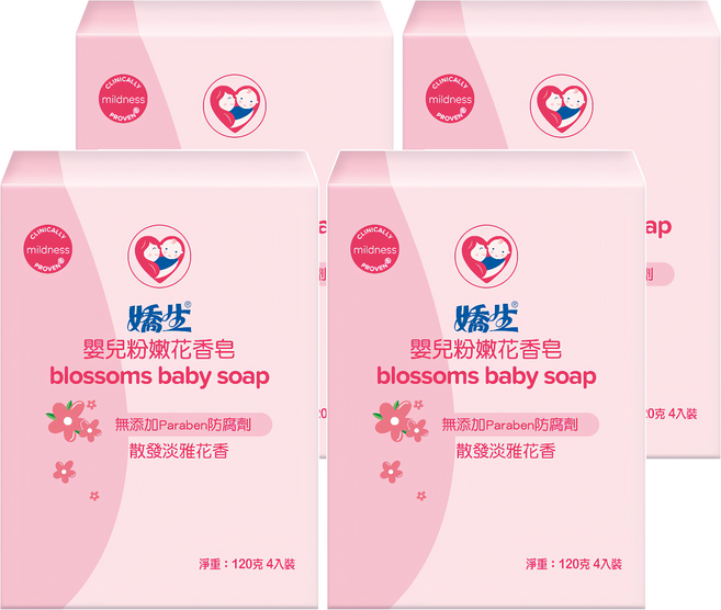 Johnson's 嬌生 嬰兒粉嫩花香皂, 480g, 4盒