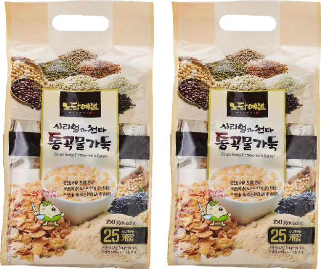 초야식품 시리얼과 천마 통곡물 가득 선식가루, 750g, 2개