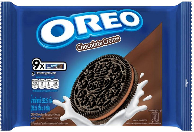 OREO 奧利奧 夾心餅乾隨手包 巧克力口味 9入, 236.25g, 1袋