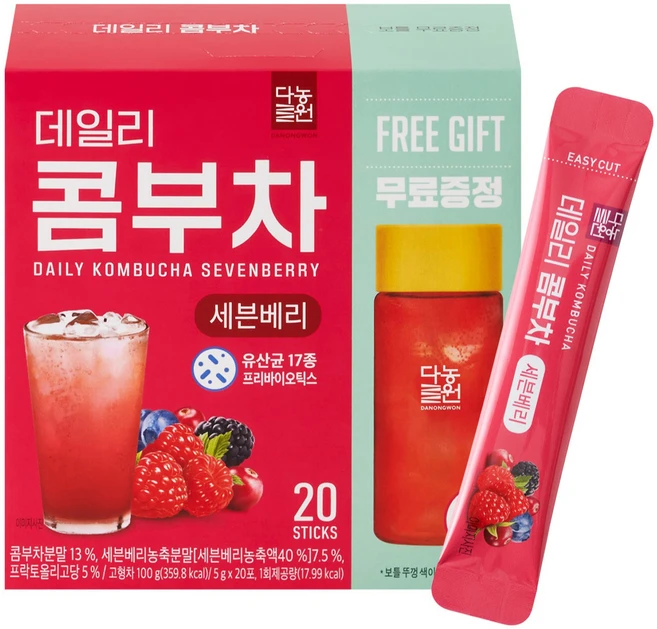 다농원 데일리 콤부차 세븐베리, 5g, 20개입, 1개 - 쿠팡