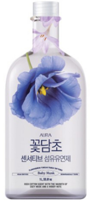 [비건라이프] 아우라 유아용 꽃담초 센서티브 섬유유연제 베이비머스크향 본품, 1L, 1개