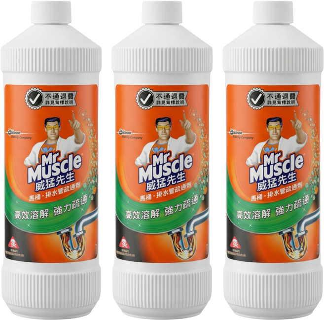 Mr Muscle 威猛先生 馬桶/排水管疏通劑, 960ml, 3瓶