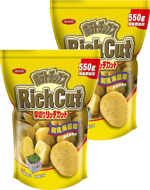KOIKEYA 湖池屋 POTATO CHIPS 和風海苔鹽厚切洋芋片, 550g, 2包
