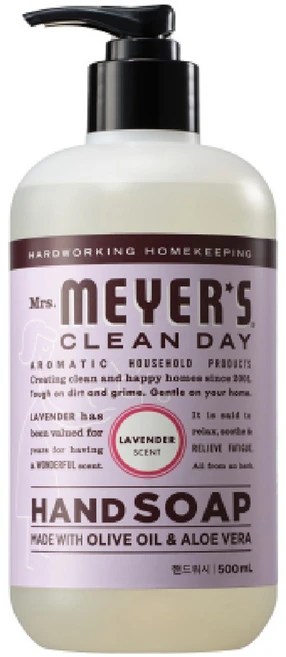 [비건라이프] 미세스마이어스클린데이 핸드워시 라벤더향, 500ml, 1개 - 쿠팡
