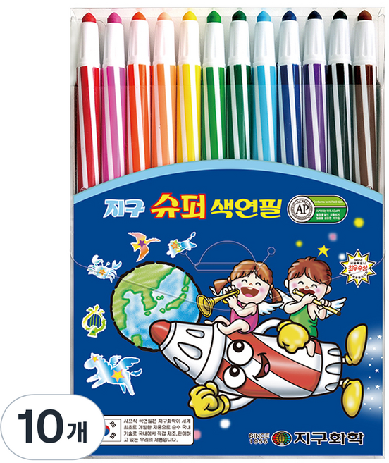 지구화학 슈퍼 색연필, 12색, 10개