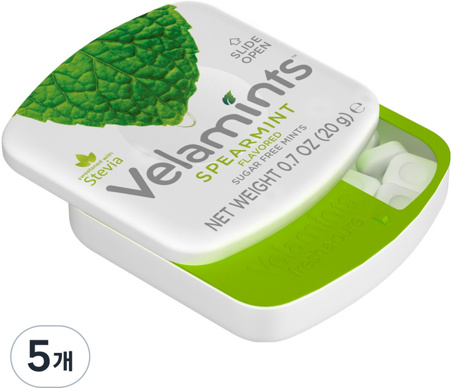 Velamints Fresh Pure 無糖綠薄荷糖, 5個, 20g