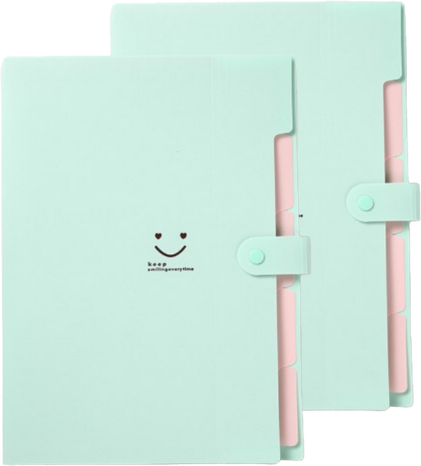 아코디언 바인더 파일 정리함, 민트, 2개