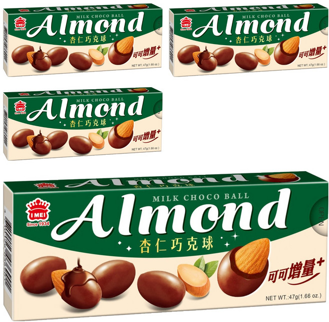 義美 杏仁巧克球, 47g, 4盒