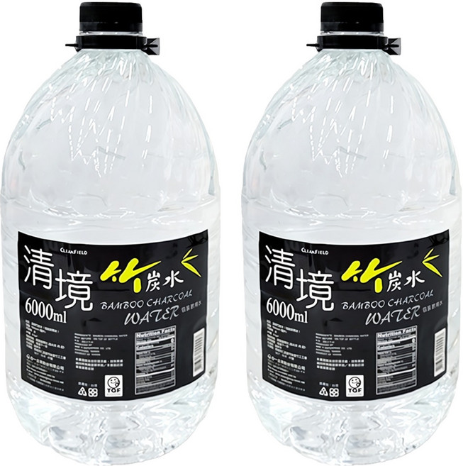 清境 竹炭水, 6L, 2桶