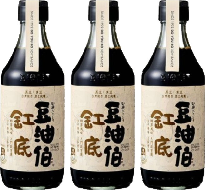 豆油伯 缸底釀造醬油, 300ml, 3瓶