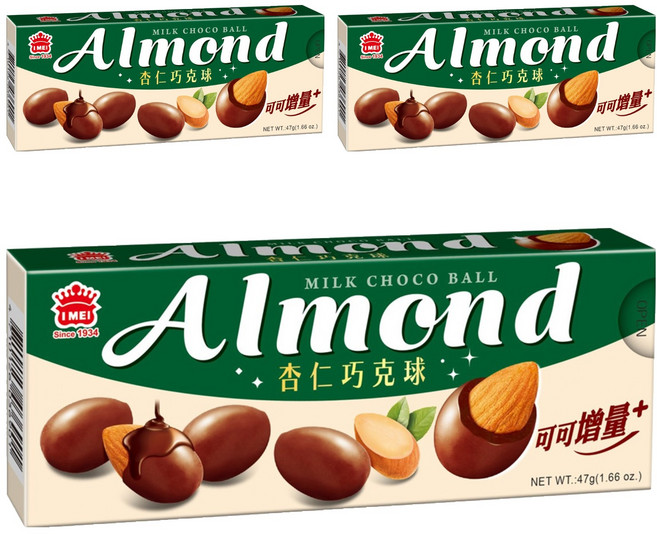 義美 杏仁巧克球, 47g, 3盒