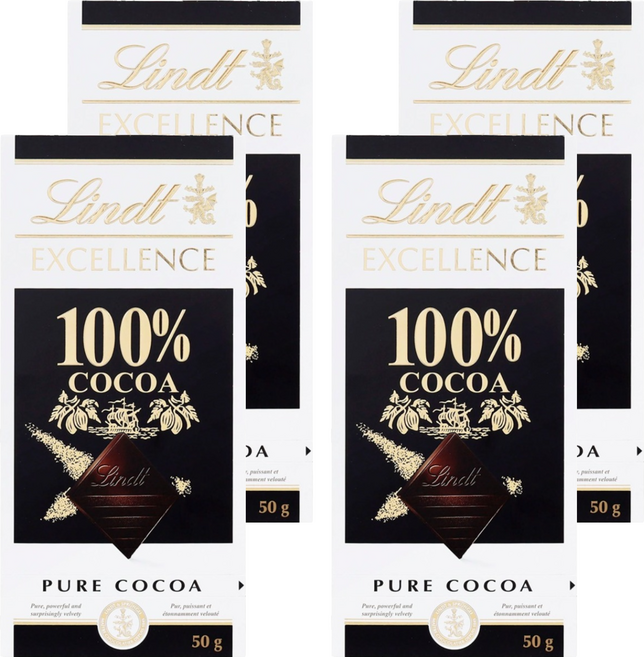 린트 엑설런스 100% 다크 초콜릿, 50g, 4개