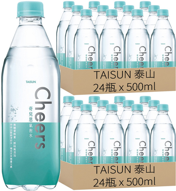 TAISUN 泰山 CHEERS 氣泡水, 500ml, 48瓶