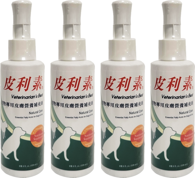 Veterinarian's Best 巔峰 皮利素 寵物專用皮膚營養補充液 120ml, 皮膚/毛髮, 4瓶