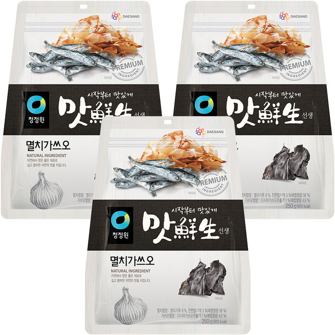 청정원 맛선생 멸치가쓰오, 250g, 3개