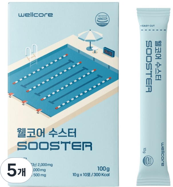 웰코어 수스터 수영 에너지부스터, 100g, 5개