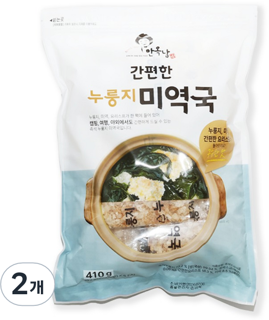 안옥남 누룽지 미역국, 2개, 410g