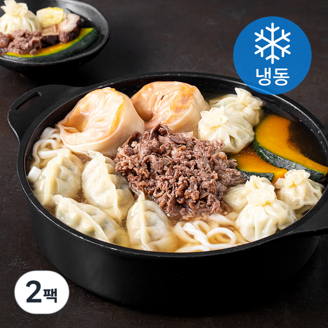 푸드어셈블 채선당 불고기 꽃만두 전골 & 칼국수 밀키트 (냉동), 1.03kg, 2개