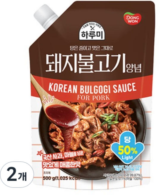 동원 하루미 돼지불고기 양념, 2개, 500g