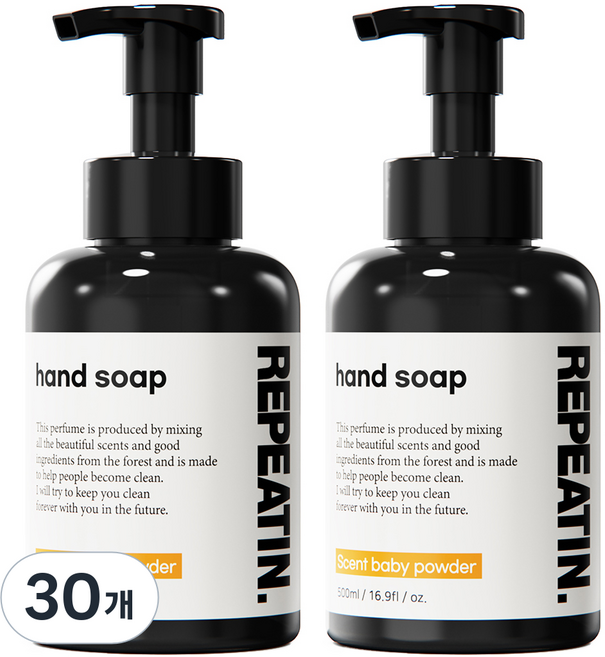 리피트인 핸드워시 베이비파우더향, 30개, 500ml