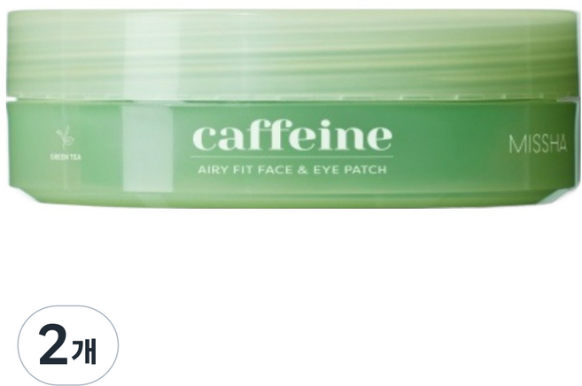 미샤 에어리핏 카페인 디퍼핑 페이스 앤 아이패치, 2개, 60개입