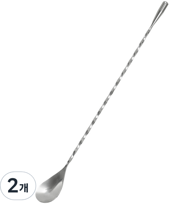 코멧 키친 스테인스 롱 칵테일 바 스푼, 실버, 2개