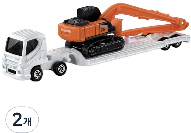 토미카 143 히타치 건설기계 초장굴착기 ZX210-7 SLF와 운송차 피규어, 2개, 상세페이지 참조