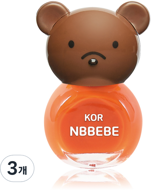 Nbbebe 兒童用指甲油, 鮮豔的橙色, 3個