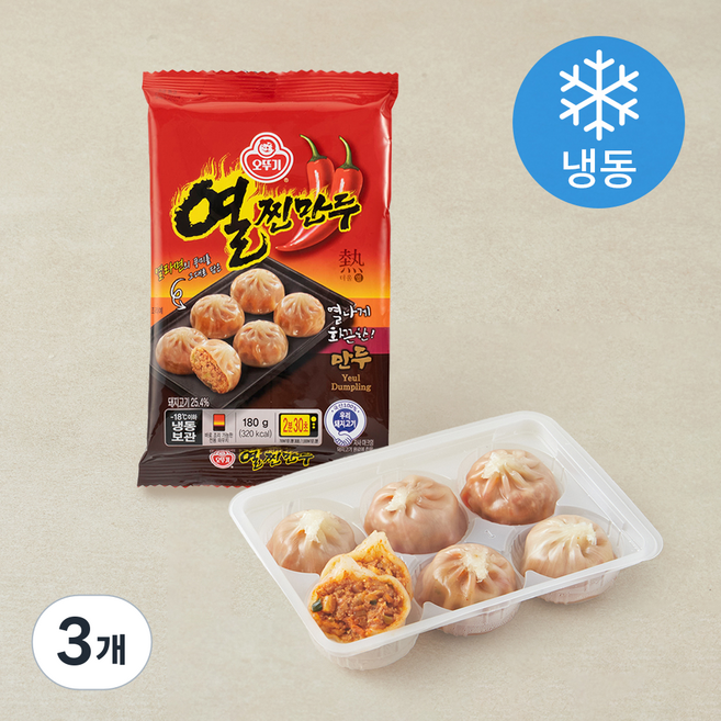 오뚜기 열 찐만두 (냉동), 180g, 3개