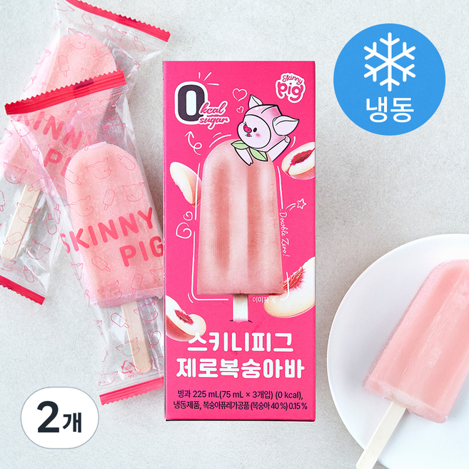 스키니피그 제로 복숭아바 (냉동), 2개, 3개입, 75ml
