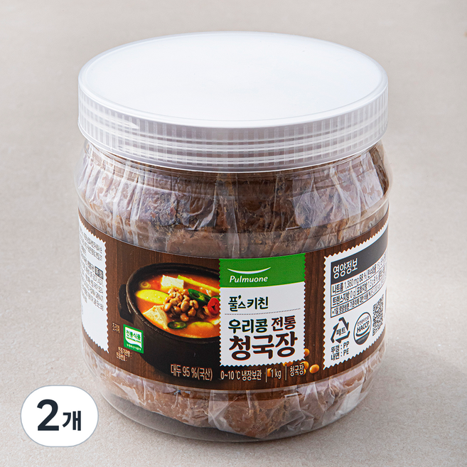 풀스키친 우리콩 전통청국장, 1kg, 2개