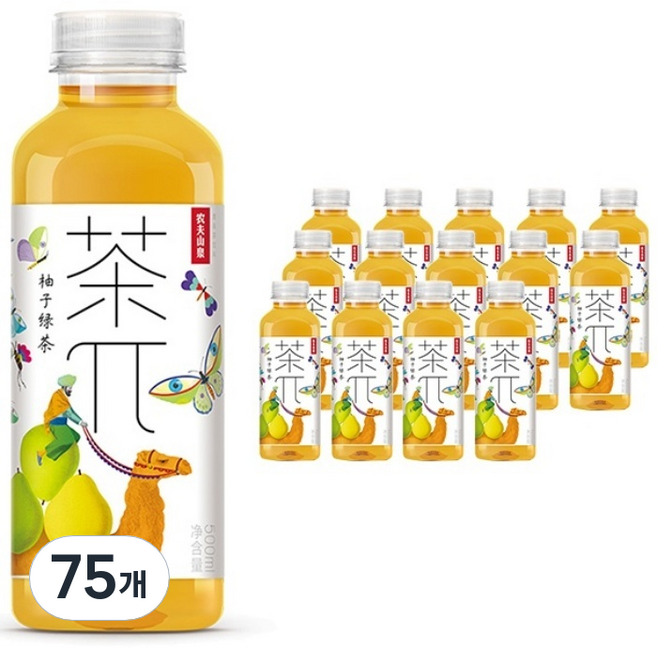 농부산천 차파이 유자 녹차, 500ml, 75개