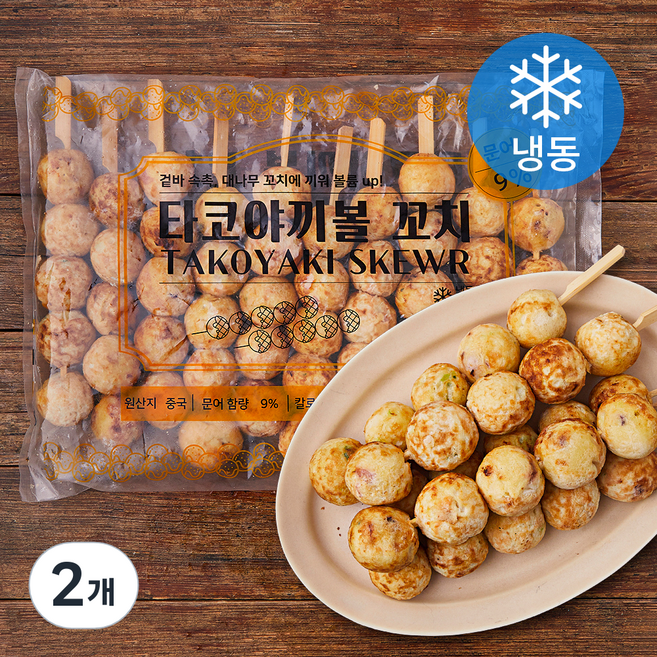 지엔씨푸드 타코야끼볼 꼬치 문어 9% 10입 (냉동), 1kg, 2개