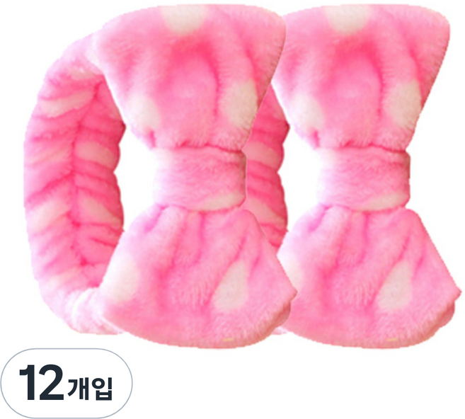 더자카 러블리 패턴 리본 머리띠, Y377LBBI229, 12개