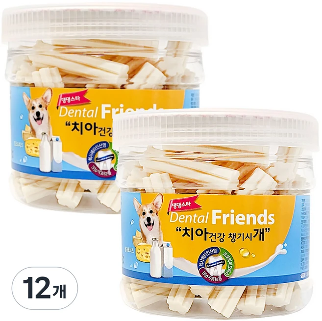 댕댕스타 강아지 덴탈프랜즈 간식, 12개 - 쿠팡