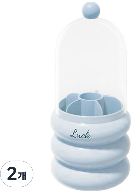 더플로우커머스 모드플러스 공주풍 방진 돔형 메이크업 브러시 케이스 보관함, 블루, 2개