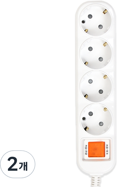 이어지다 메인 스위치 멀티탭 접지 4구 통합 절전형, 8m, 혼합색상, 2개