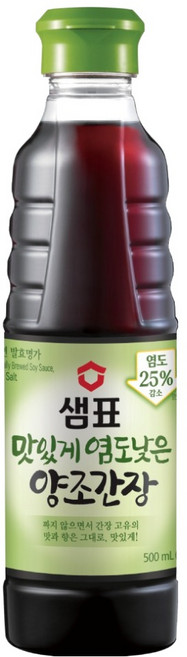 샘표 맛있게 염도낮은 양조간장, 500ml, 1개
